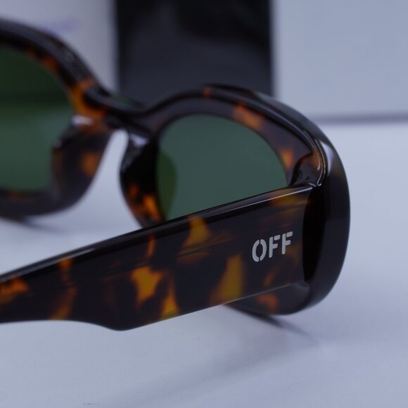 Off-White OERI087 AMALFI 6055 Oval Sunglasses – Havana/Green main image 2